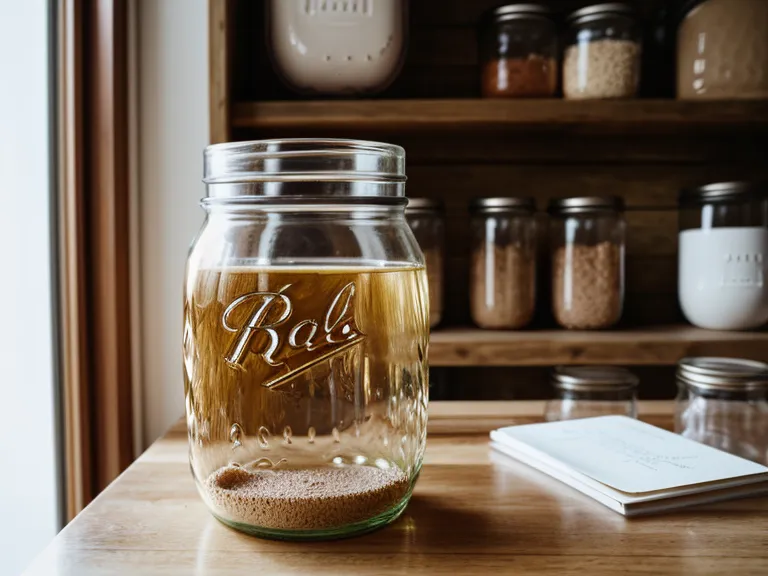 Gros plan sur l'étiquetage manuel d'une boîte de conservation en verre.